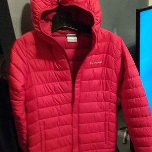 Red Columbia puffer jacket